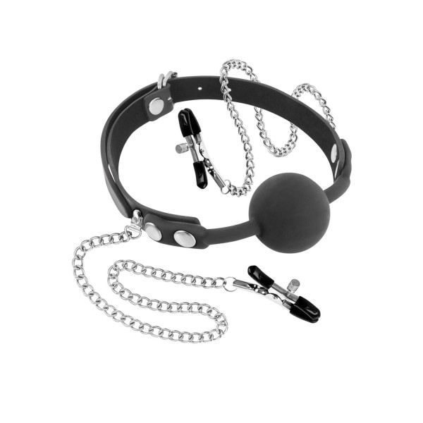 Baillon à boule avec pinces à seins - CC5700660010