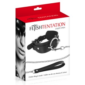 Collier fétichiste large anneau métal et laisse - CC6060180010