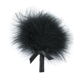 Plumeau noir avec noeud satiné - 100300BLK