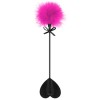 Cravache noire coeur bdsm avec plumeau rose - CC5700760201