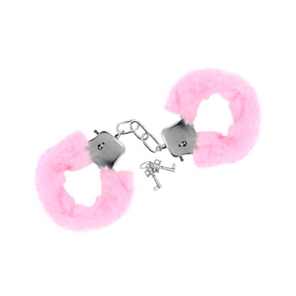 Menottes fourrure roses de poignets avec sécurité - CC5140030050