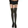 Collant nylon noir chair effet jarretelles à coeurs - MH7107BKN
