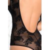 Body noir transparent florale magnifique dos nu - RECMAL7173BLK Reconditionné