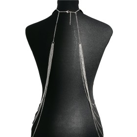 Bijou Tour de cou avec chaines de corps argenté