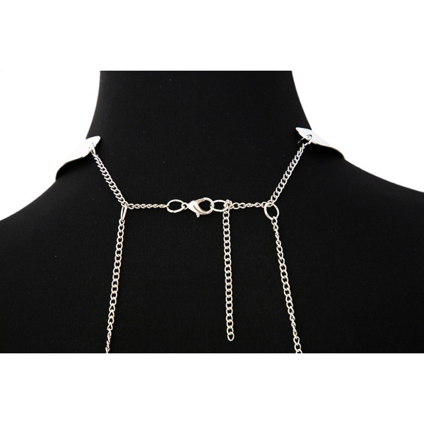 Bijou Tour de cou avec chaines de corps argenté