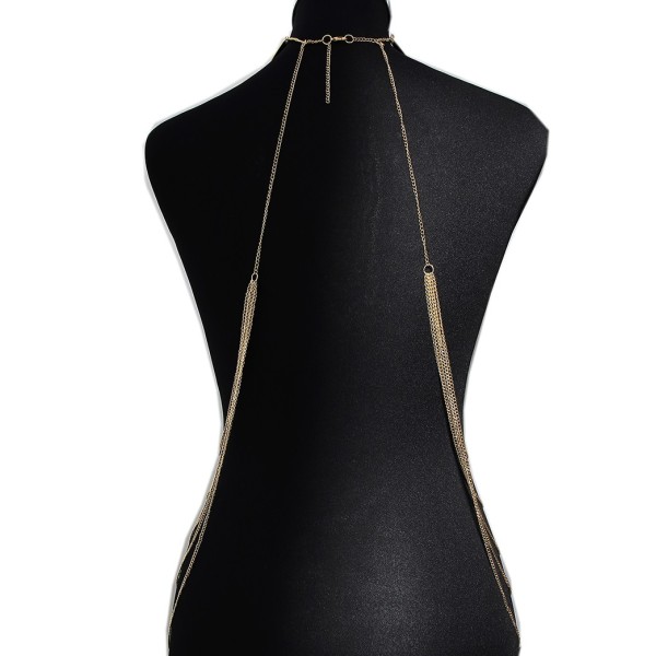 Bijou Tour de cou avec chaines de corps doré