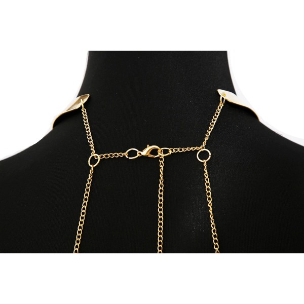 Bijou Tour de cou avec chaines de corps doré