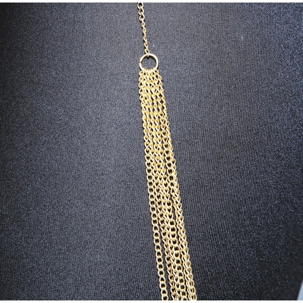 Bijou Tour de cou avec chaines de corps doré