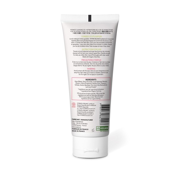 Gel nettoyant intime à l'aloe vera organique 100ml Intime Balance - CC805039