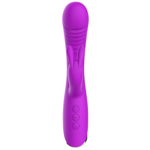 Vibromasseur triple stimulation très puissant violet USB - WS-NV062PUR
