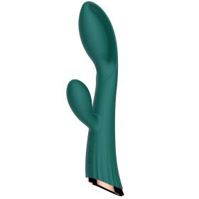Vibromasseur vert avec stimulateur de clitoris LRIS USB - LRISGREEN