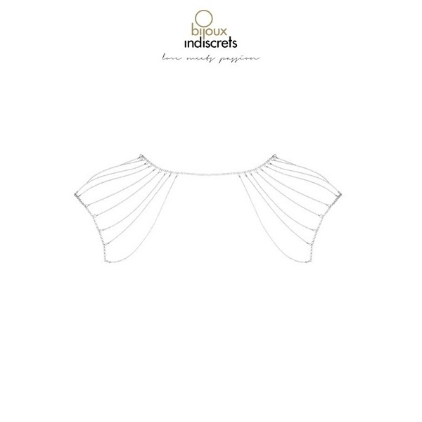 Bijoux d'épaules et de dos en chainettes métalliques argentées