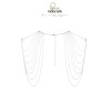 Bijoux d'épaules et de dos en chainettes métalliques argentées