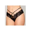 Culotte en dentelle noire avec lanières et chaines dorées - DG1489BLK
