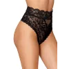 String dentelle taille haute noir - DG1477BLK