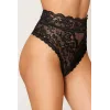 String dentelle taille haute noir - DG1477BLK
