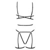 Ensemble 3 pièces soutien-gorge harnais, porte-jarretelles et string - R24805221101