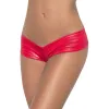 Tanga rouge wetlook froncé sur les fesses - MAL3025WRD