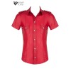 Chemise manches courtes wetlook rouge Carlo - Regnes