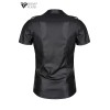 Chemise manches courtes wetlook noire Luca - Regnes