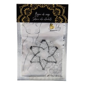 Paire de cache tétons adhésifs strass noir et blanc - NP-1020BLK