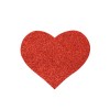 Paire de cache tétons adhésifs coeur pailleté rouge - NP-1049RED