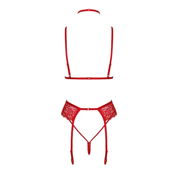 Ensemble 5 pièces Bondage Red Lace Kiss 243 - Kissable