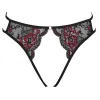 Culotte ouverte en fine dentelle florale rouge et noire - R23221451101
