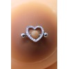 Paire de cache-tétons piercing barre coeur faux diamant peau métisse - XP004M