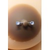 Paire de cache-tétons piercing barre faux diamant peau foncée - XP001F