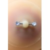 Paire de cache-tétons piercing barre faux diamant peau claire - XP001C