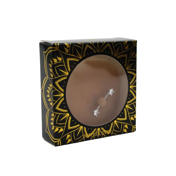 Paire de cache-tétons piercing barre faux diamant peau métisse - XP001M