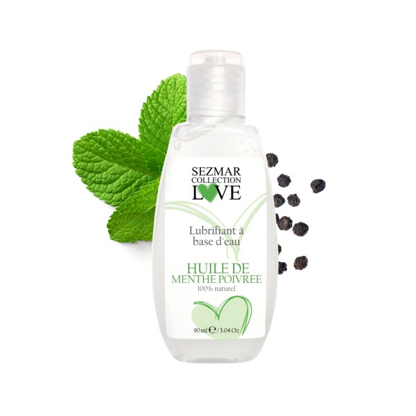 Lubrifiant à base d'eau 100% naturel Menthe poivrée 90 ml - SEZ089