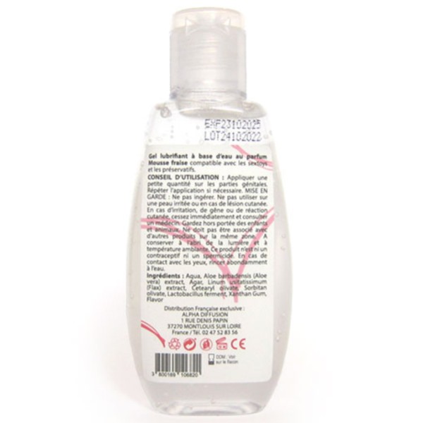 Lubrifiant à base d'eau 100% naturel Mousse fraise 90 ml - SEZ082