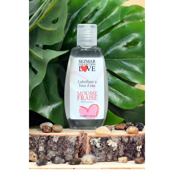 Lubrifiant à base d'eau 100% naturel Mousse fraise 90 ml - SEZ082