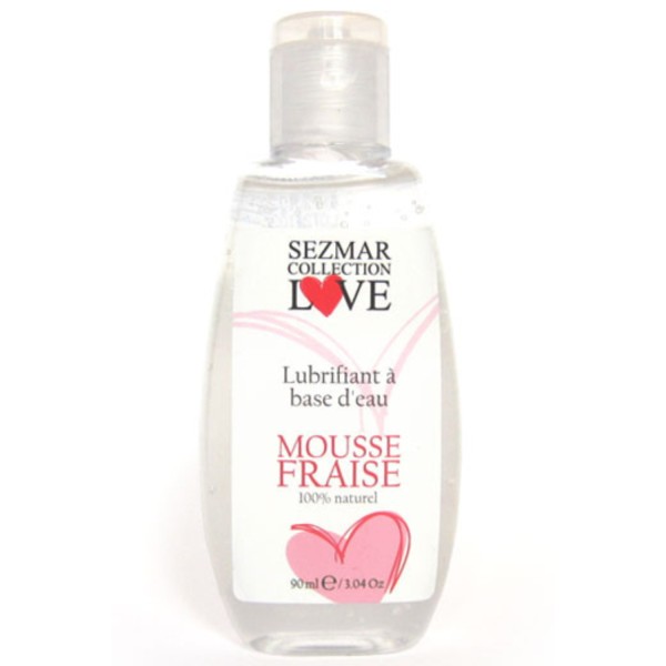 Lubrifiant à base d'eau 100% naturel Mousse fraise 90 ml - SEZ082