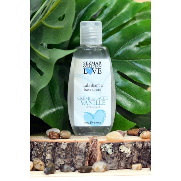 Lubrifiant à base d'eau 100% naturel Crème glacée vanille 90 ml - SEZ080