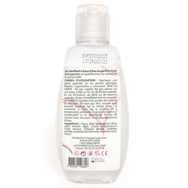 Lubrifiant à base d'eau 100% naturel Fruit de la passion 90ml - SEZ078