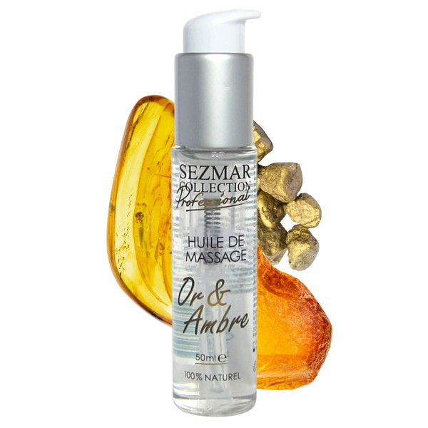 Huile de massage professionnelle Or  Ambre 100% naturelle 50 ml - SEZ094
