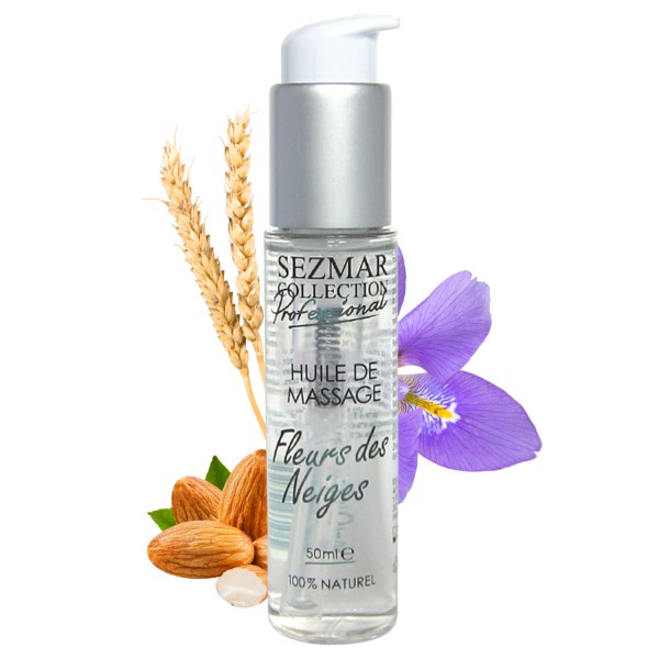 Huile de massage professionnelle Fleurs des Neiges 100% naturelle 50 ml - SEZ095