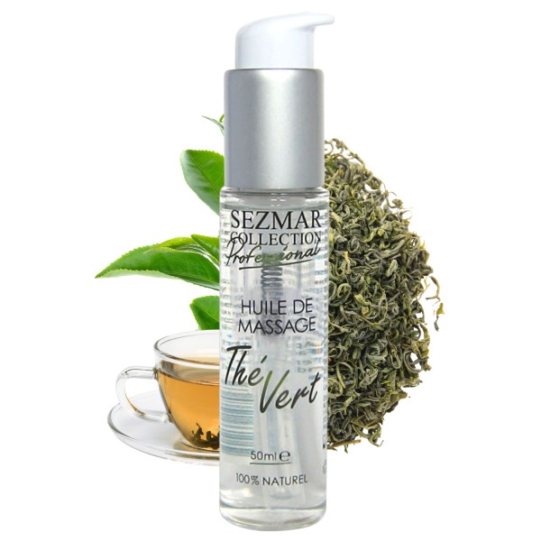 Huile de massage professionnelle Thé Vert 100% naturelle 50 ml - SEZ096