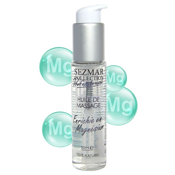 Huile de massage professionnelle Enrichie en Magnésium 100% naturelle 50 ml - SEZ097
