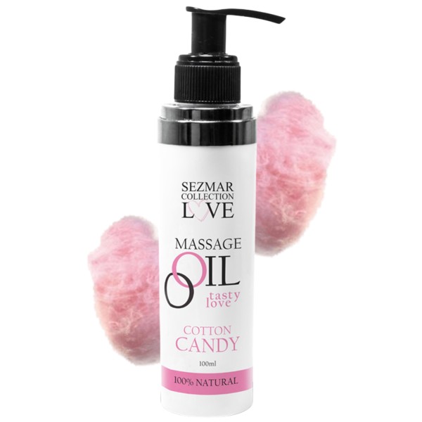 Huile de massage comestible Barbe à papa 100ml - SEZ053A