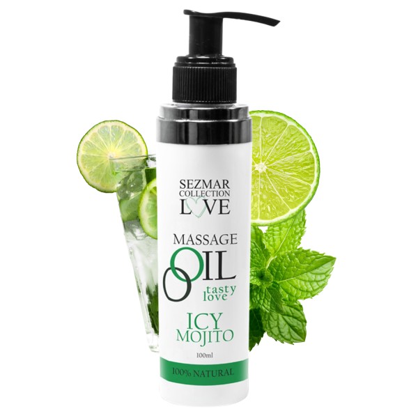 Huile de massage comestible mojito menthe 100ml - SEZ005A