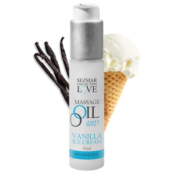 Huile de massage comestible Vanille glacée 50ml - SEZ063