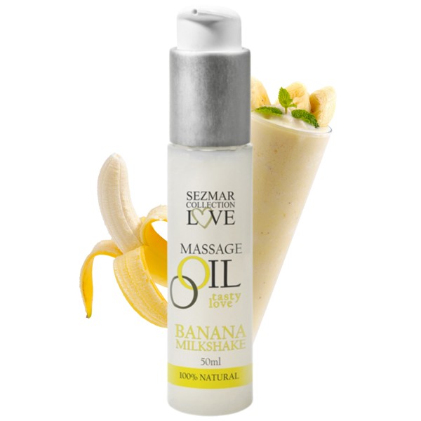 Huile de massage comestible milkshake banane 50ml - SEZ001