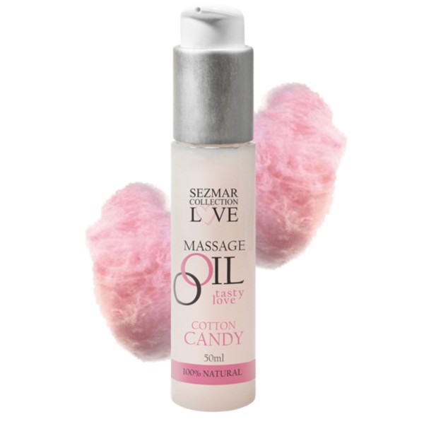 Huile de massage comestible Barbe à papa 50ml - SEZ053