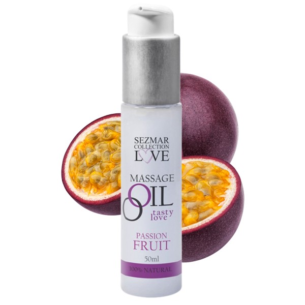 Huile de massage comestible Fruit de la passion 50ml - SEZ052