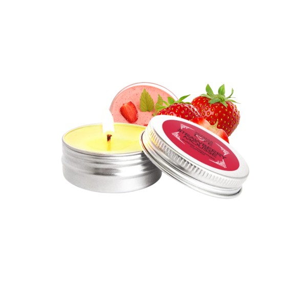 Mini Bougie de massage mousse de fraise 30ml - SEZ072