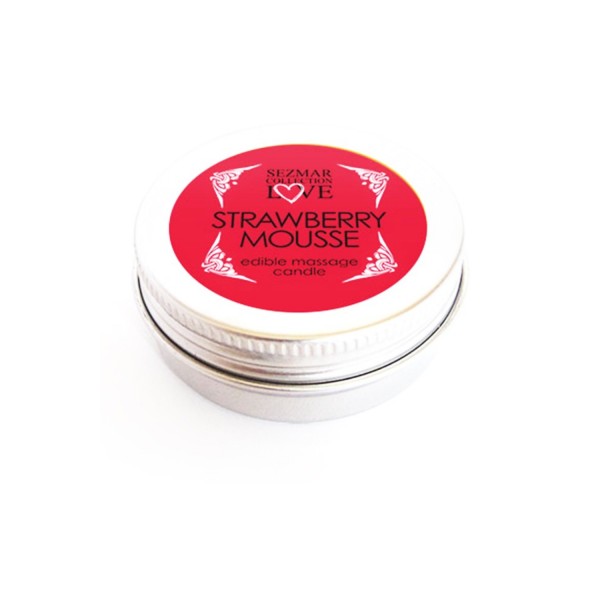 Mini Bougie de massage mousse de fraise 30ml - SEZ072